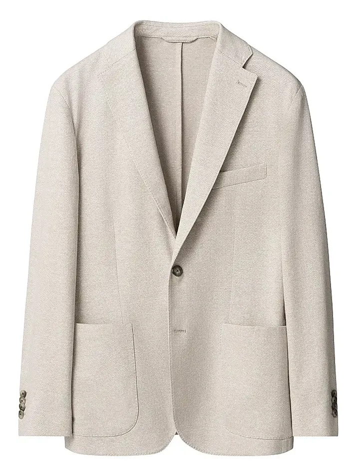 Men's Herringbone Linen Jersey Soft Jacket Men's Herringbone Linen Jersey Soft Jacket