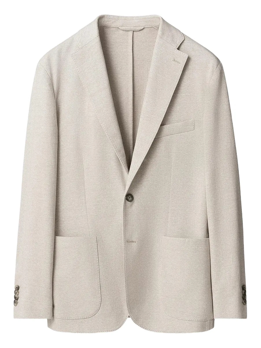 Eton Men's Herringbone Linen Jersey Soft Jacket