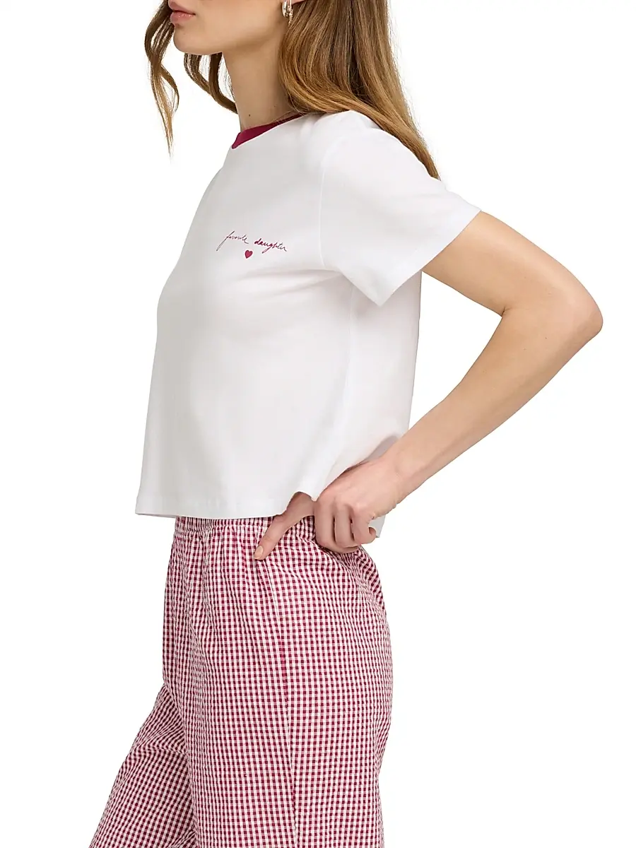 Favorite Daughter Women's The Cropped Signature Logo T-Shirt | Thumbnail 5 Favorite Daughter Women's The Cropped Signature Logo T-Shirt | Thumbnail 5