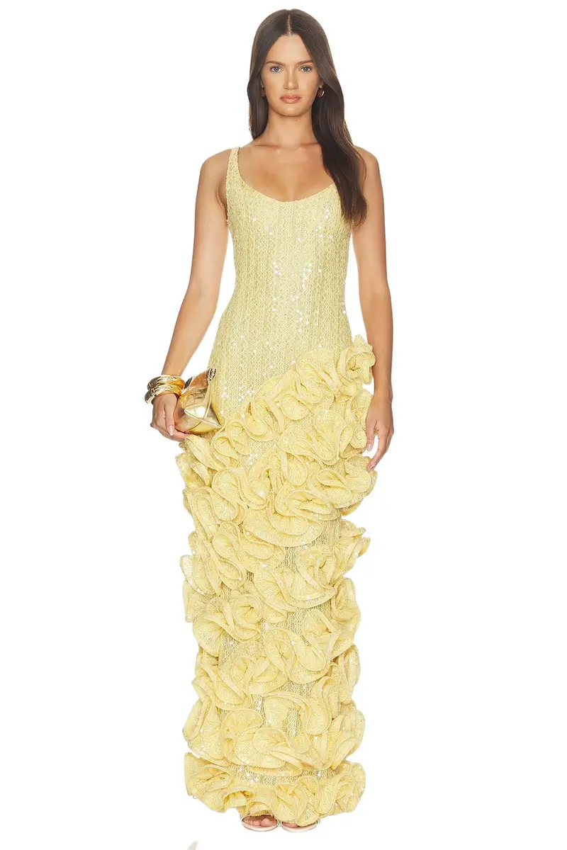 Lara Crochet Ruffle Midi Dress Lara Crochet Ruffle Midi Dress