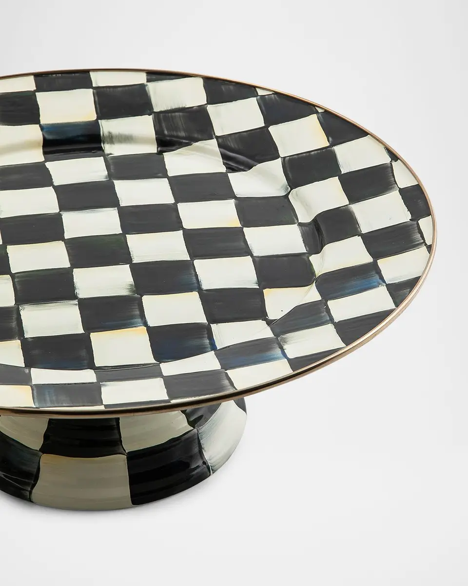 MacKenzie-Childs Courtly Check Enamel Pedestal Platter | Thumbnail 2 MacKenzie-Childs Courtly Check Enamel Pedestal Platter | Thumbnail 2