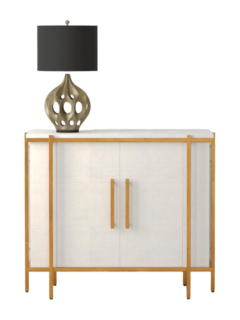 Sarreid Blakely 2-Door Faux Shagreen Chest