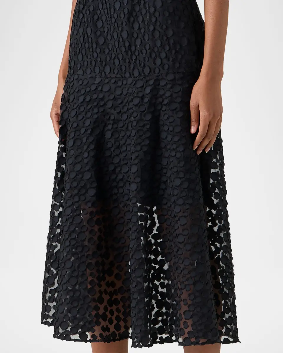 Akris punto Sleeveless Dot Tulle Midi Dress | Thumbnail 5 Akris punto Sleeveless Dot Tulle Midi Dress | Thumbnail 5