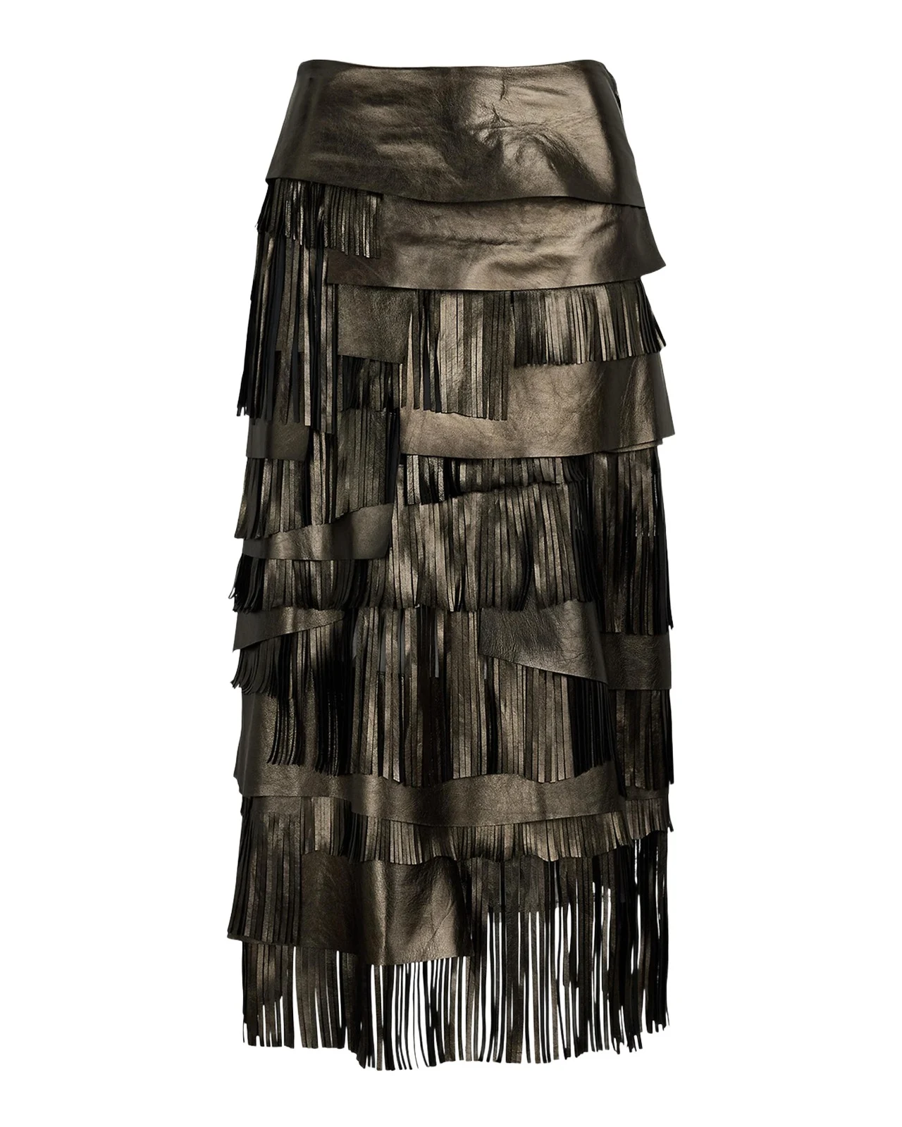 Belinda Metallic Lambskin Skirt Belinda Metallic Lambskin Skirt
