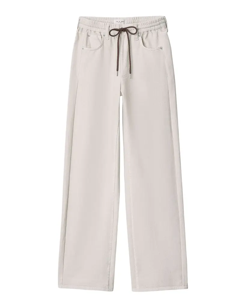 rb Miramar Terry Drawstring Wide-Leg Jeans rb Miramar Terry Drawstring Wide-Leg Jeans