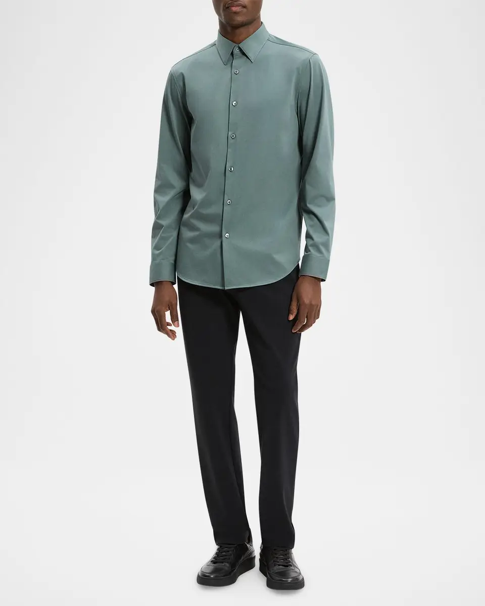 Theory Men's Sylvain Shirt in Structure Knit | Thumbnail 2 Theory Men's Sylvain Shirt in Structure Knit | Thumbnail 2