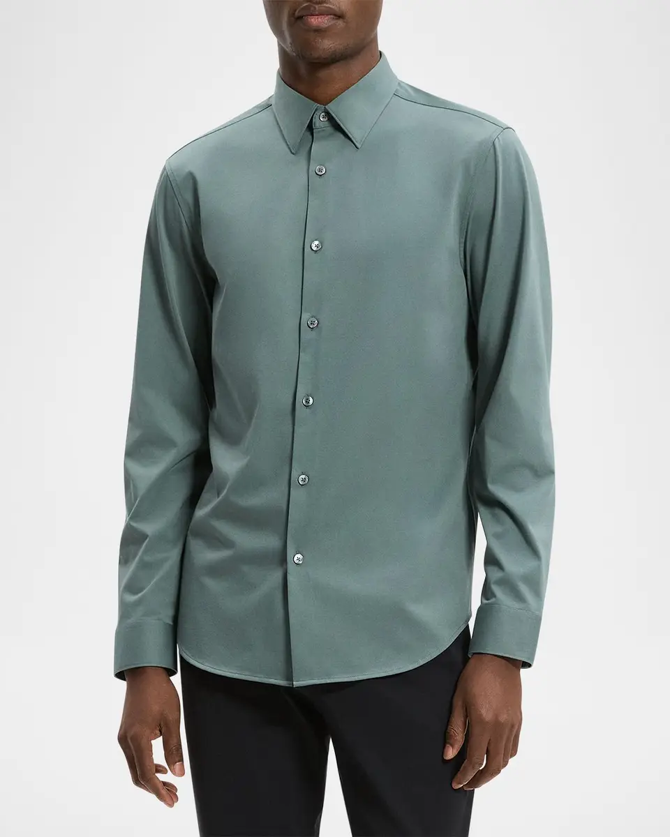 Theory Men's Sylvain Shirt in Structure Knit | Thumbnail 4 Theory Men's Sylvain Shirt in Structure Knit | Thumbnail 4