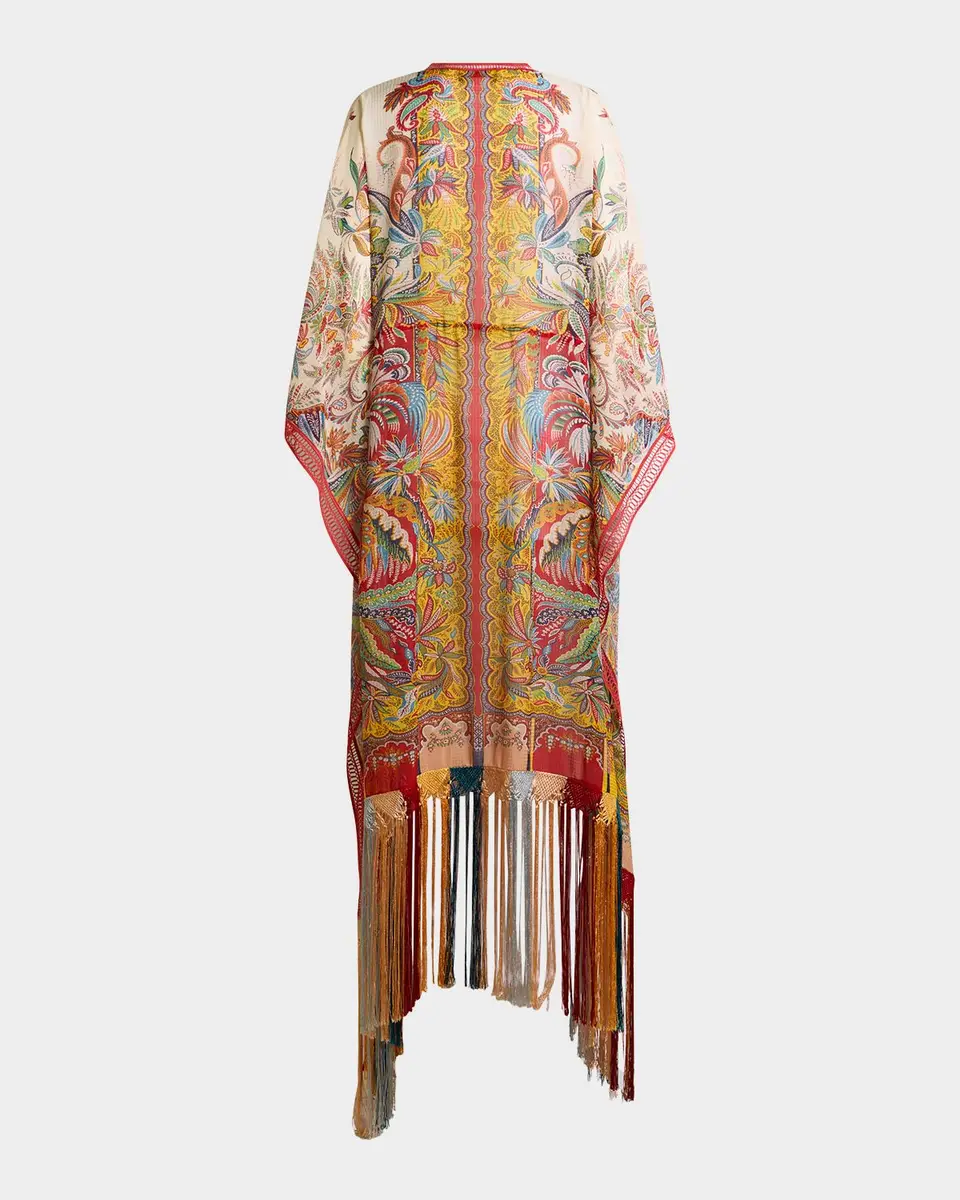 Etro Multicolor Fringe-Trim Kaftan Coverup | Thumbnail 6 Etro Multicolor Fringe-Trim Kaftan Coverup | Thumbnail 6