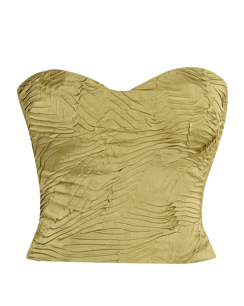 Ulla Johnson Heleen Satin Strapless Crop Top | Image 1 Ulla Johnson Heleen Satin Strapless Crop Top | Image 1
