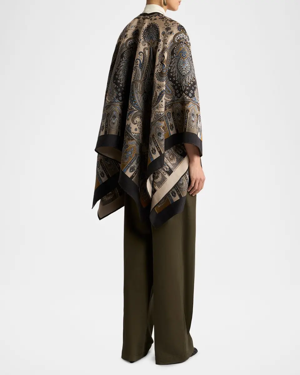 Etro Paisley Wool-Blend Cape | Thumbnail 3