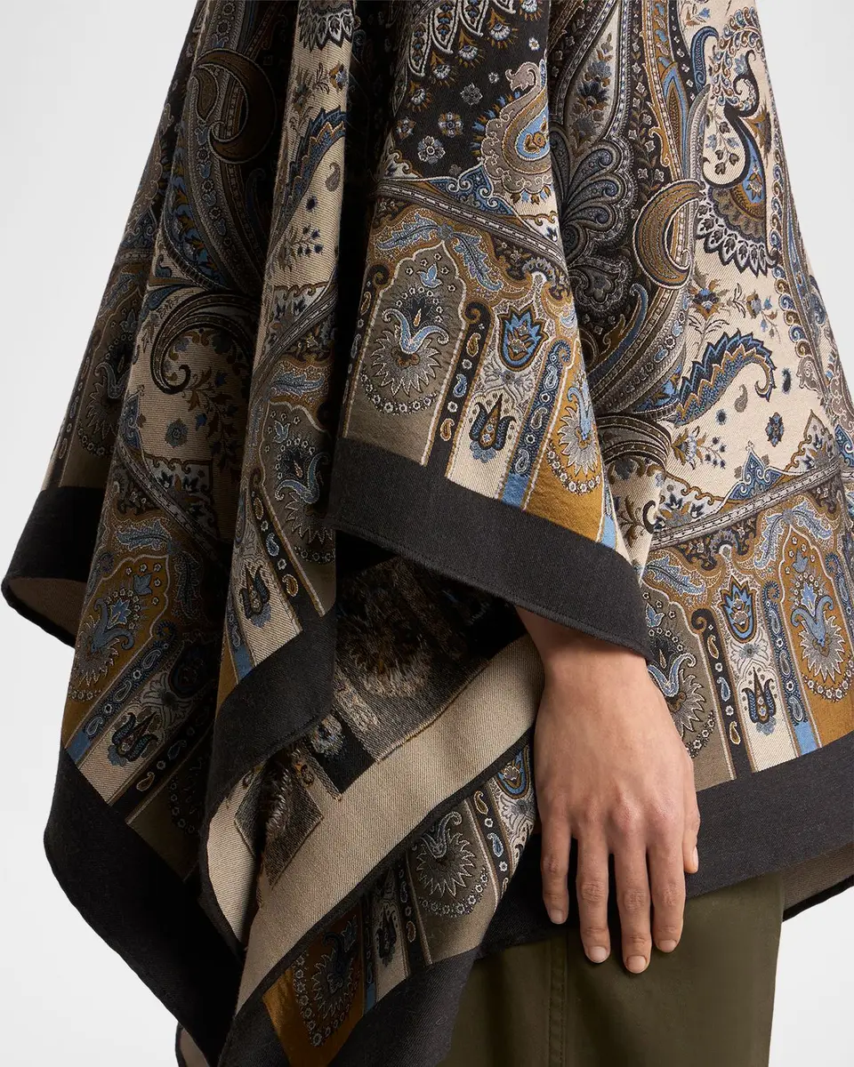 Etro Paisley Wool-Blend Cape | Thumbnail 4