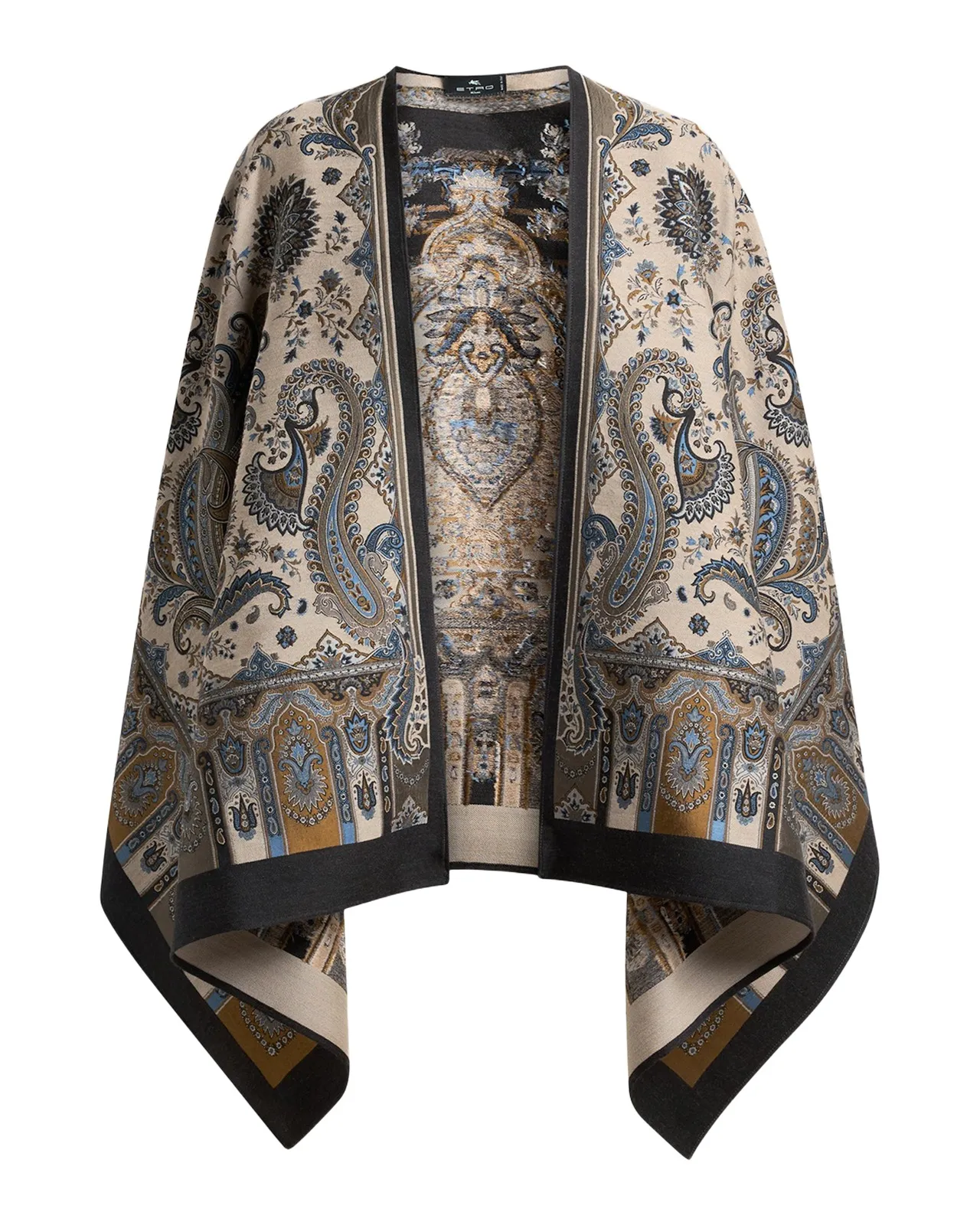 Paisley Wool-Blend Cape