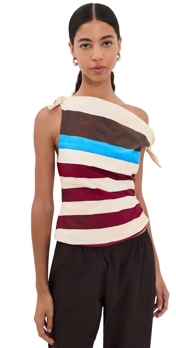 Staud Bellaria Top Caffe Stripe 2 | Image 1 Staud Bellaria Top Caffe Stripe 2 | Image 1