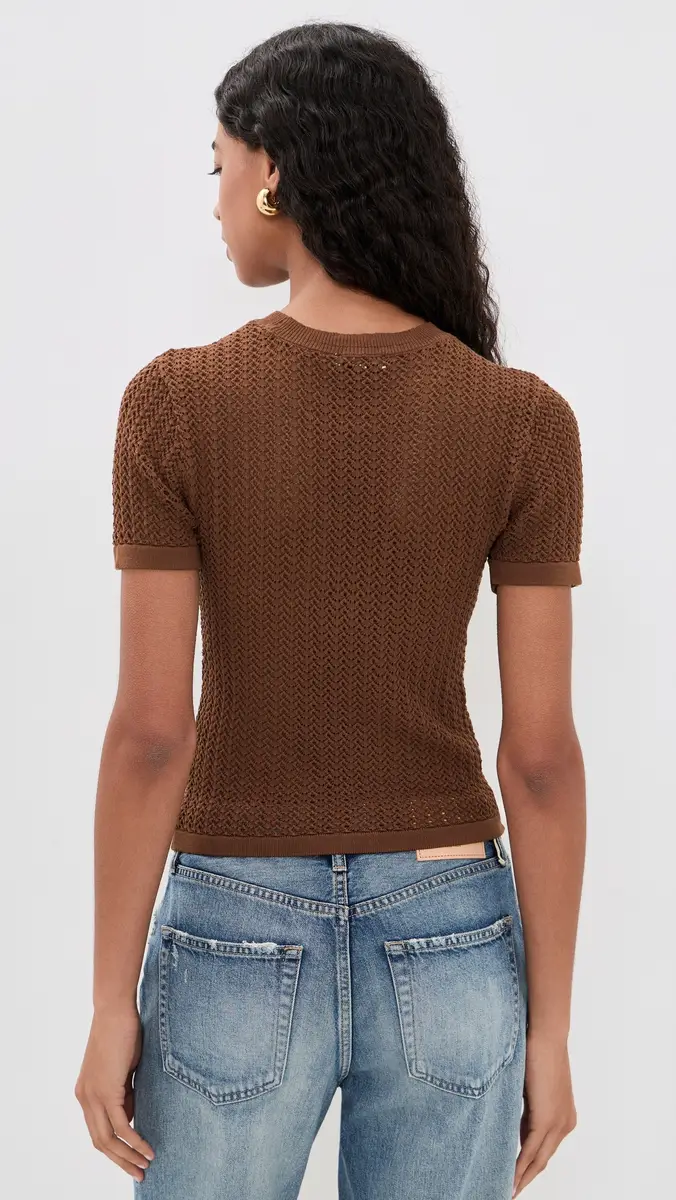 Joe's Jeans The Crochet Baby Tee Chocolate | Thumbnail 3 Joe's Jeans The Crochet Baby Tee Chocolate | Thumbnail 3