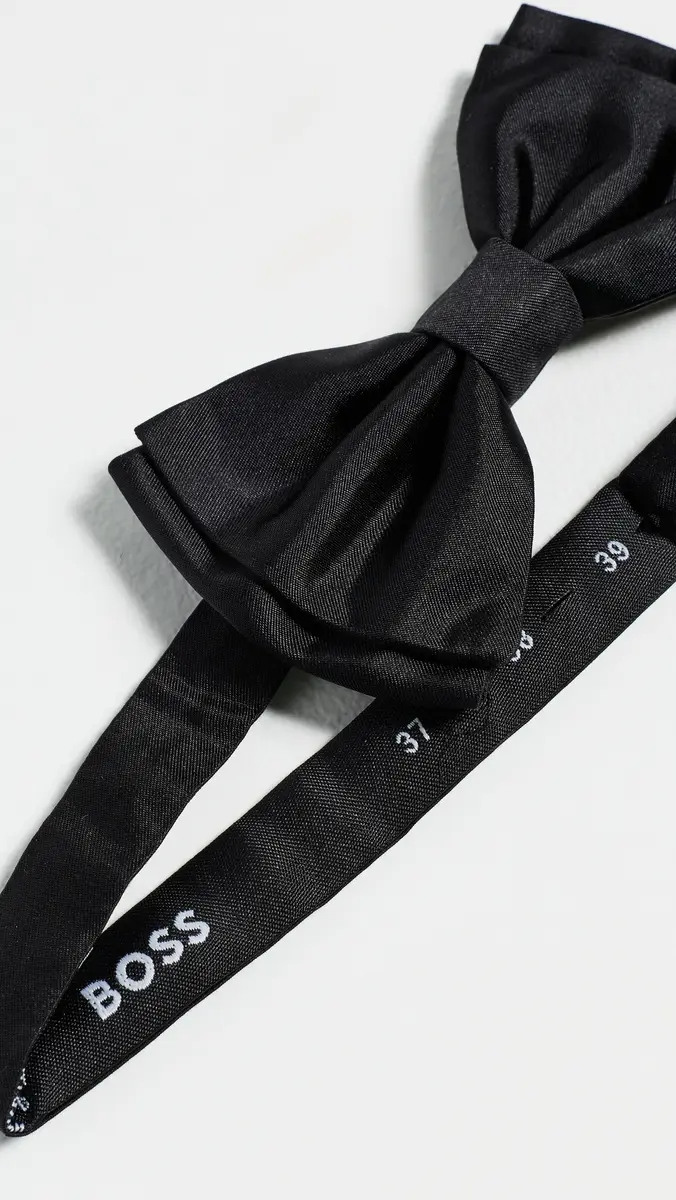 BOSS Silk Jacquard Bow Tie Black One Size | Thumbnail 3