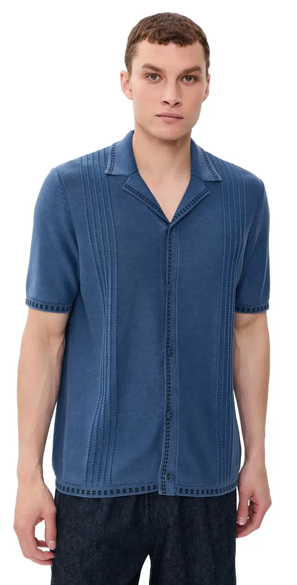 Wax London Ivy Knit Shirt Blue | Image 1 Wax London Ivy Knit Shirt Blue | Image 1