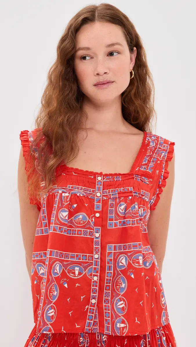 The Great. THE GREAT. The Victorian Pleat Tank Top | Thumbnail 2 The Great. THE GREAT. The Victorian Pleat Tank Top | Thumbnail 2