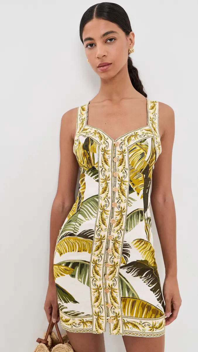 Farm Rio Trancoso Sand Linen Mini Dress | Thumbnail 2 Farm Rio Trancoso Sand Linen Mini Dress | Thumbnail 2