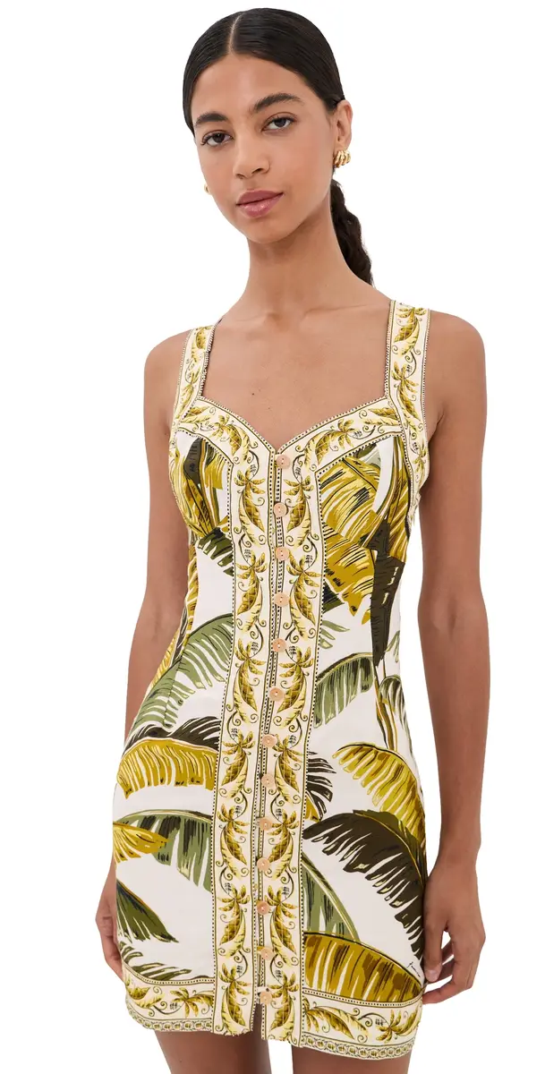 Farm Rio Trancoso and Linen Mini Dress Trancoso and | Image 1 Farm Rio Trancoso and Linen Mini Dress Trancoso and | Image 1