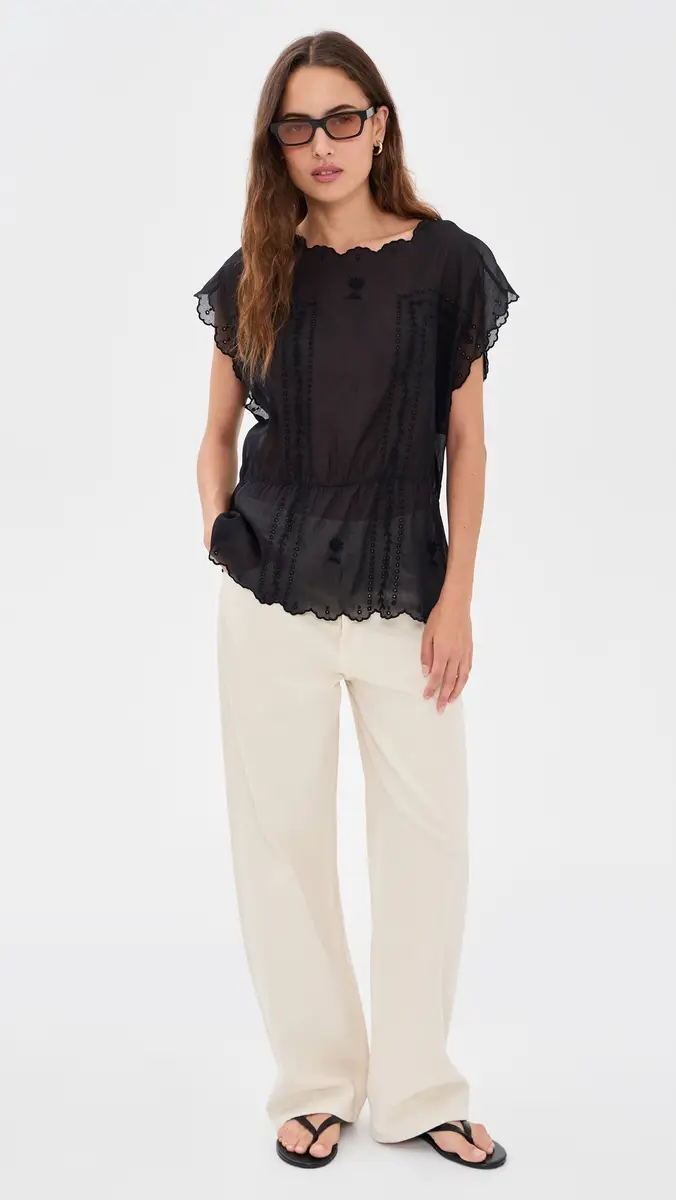 The Great. THE GREAT. The Scalloped Eyelet Tunic | Thumbnail 5 The Great. THE GREAT. The Scalloped Eyelet Tunic | Thumbnail 5