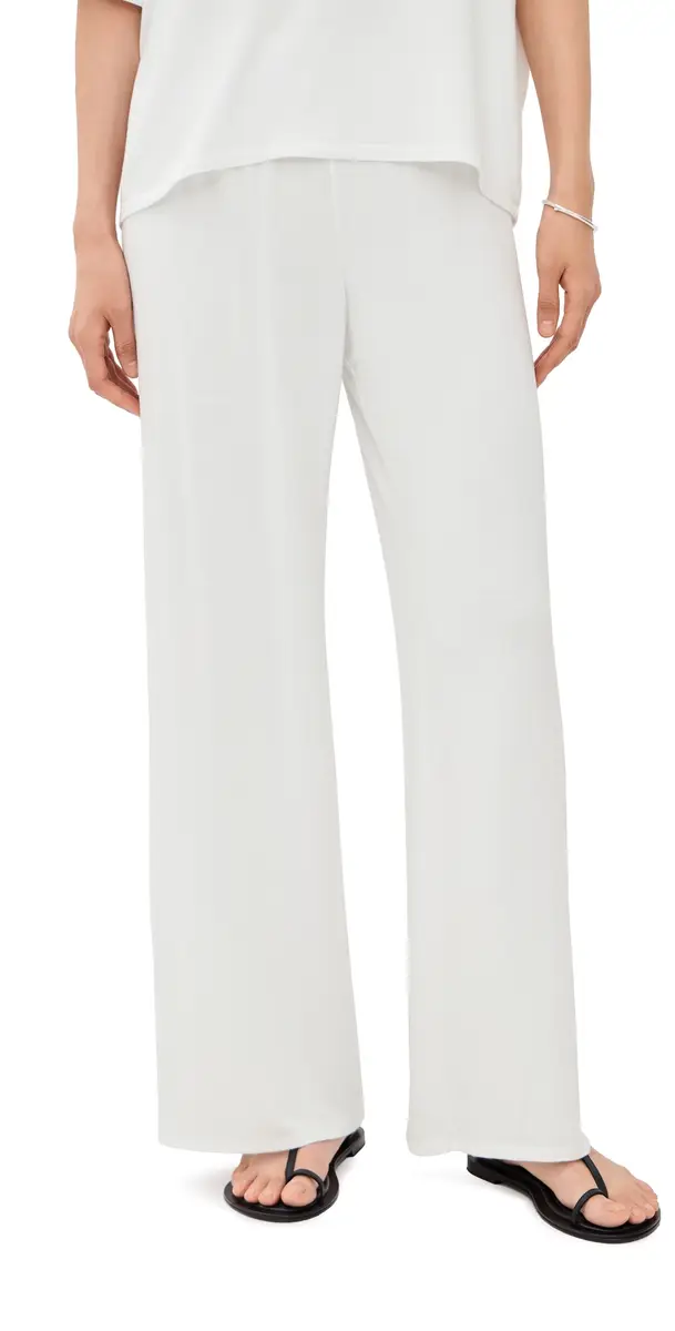 Sprwmn Wide Leg Easy Pants White S | Image 1 Sprwmn Wide Leg Easy Pants White S | Image 1