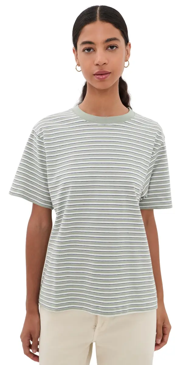 Good American The Oversized Tee Clean tripe Mosswel | Image 1 Good American The Oversized Tee Clean tripe Mosswel | Image 1