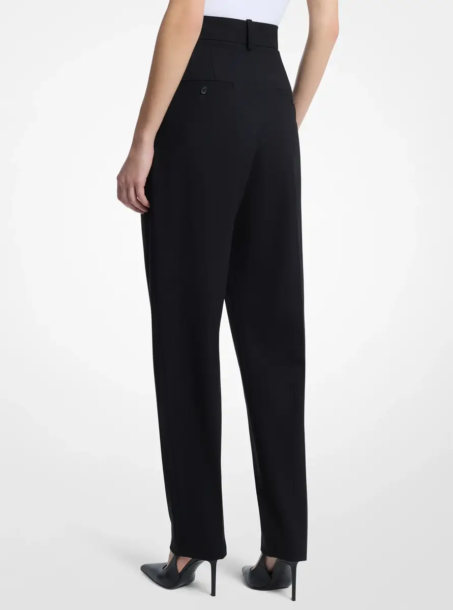 Michael Kors Collection Dru Pleated Stretch Tissue Wool Crepe Trousers in Black | Thumbnail 3 Michael Kors Collection Dru Pleated Stretch Tissue Wool Crepe Trousers in Black | Thumbnail 3