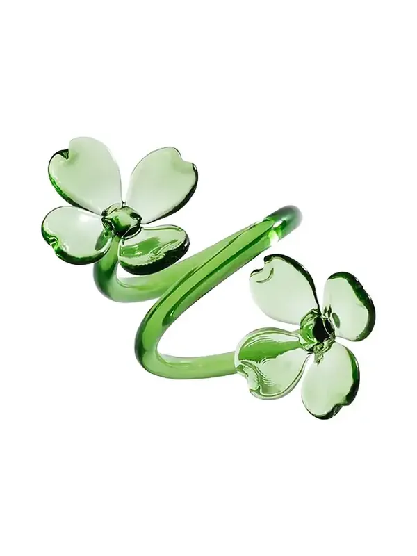 The Favorites Botanica Glass Flower Napkin Rings Set Of 4