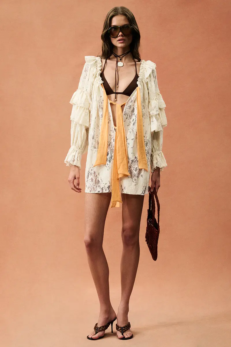 SIEDRES for FWRD Ruffle Lace Mini Dress | Image 1 SIEDRES for FWRD Ruffle Lace Mini Dress | Image 1