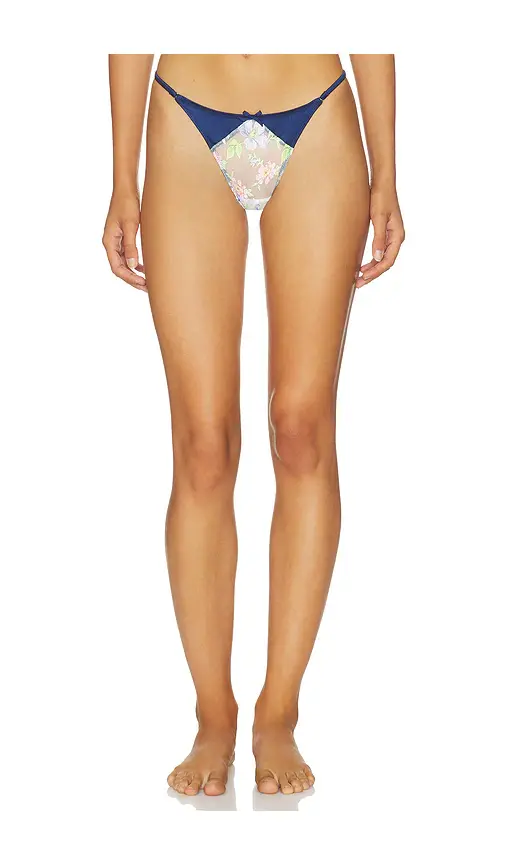 Fleur du Mal Delara Embroidered Thong | Image 1 Fleur du Mal Delara Embroidered Thong | Image 1