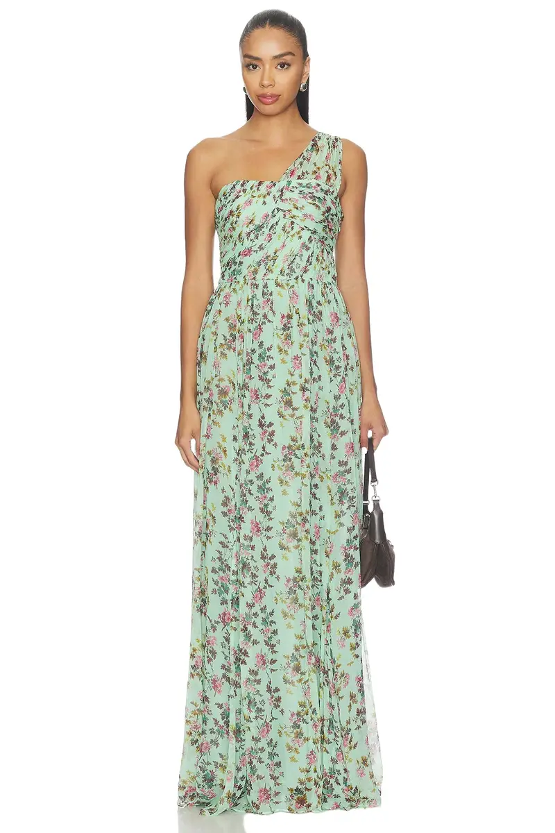 Aureline Silk One Shoulder Gown Aureline Silk One Shoulder Gown
