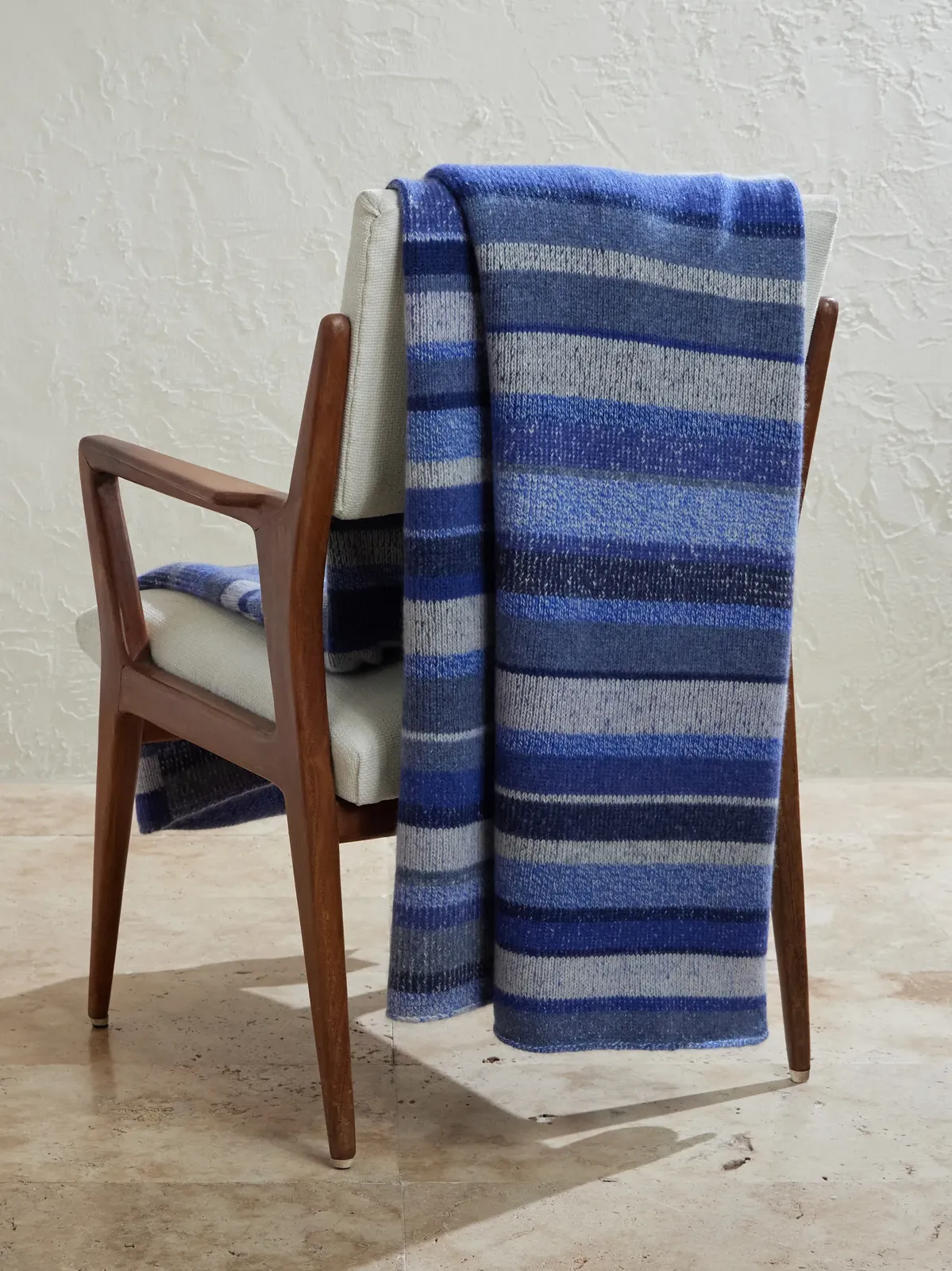 The Elder Statesman Striped Knitted Cashmere Blanket - Men