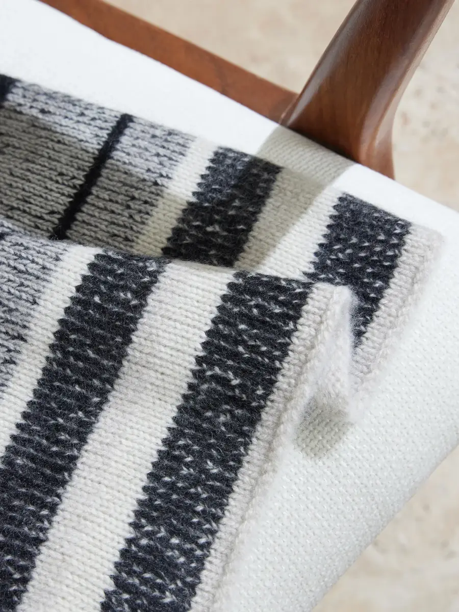 The Elder Statesman Striped Knitted Cashmere Blanket - Men | Thumbnail 3 The Elder Statesman Striped Knitted Cashmere Blanket - Men | Thumbnail 3