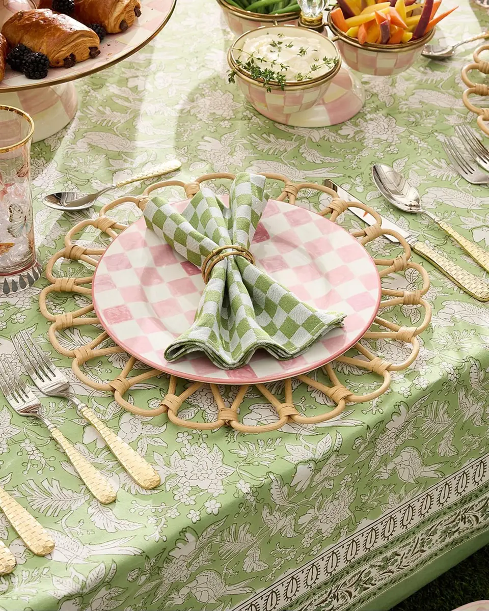 MacKenzie-Childs 5-Piece Check Gold-Plate Place Setting | Thumbnail 3