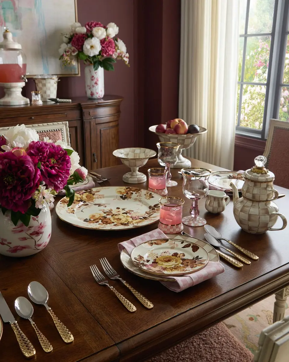 MacKenzie-Childs 5-Piece Check Gold-Plate Place Setting | Thumbnail 5