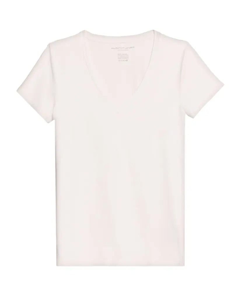MAJESTIC FILATURES Soft Touch Short-Sleeve V-Neck Top | Image 1 MAJESTIC FILATURES Soft Touch Short-Sleeve V-Neck Top | Image 1