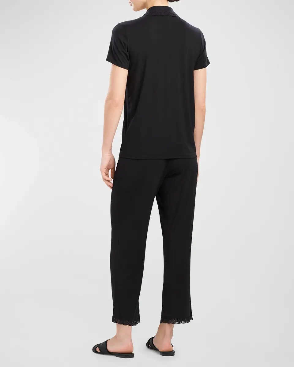 Natori Feathers Essentials Lace-Trim Jersey Pajama Set | Thumbnail 3 Natori Feathers Essentials Lace-Trim Jersey Pajama Set | Thumbnail 3