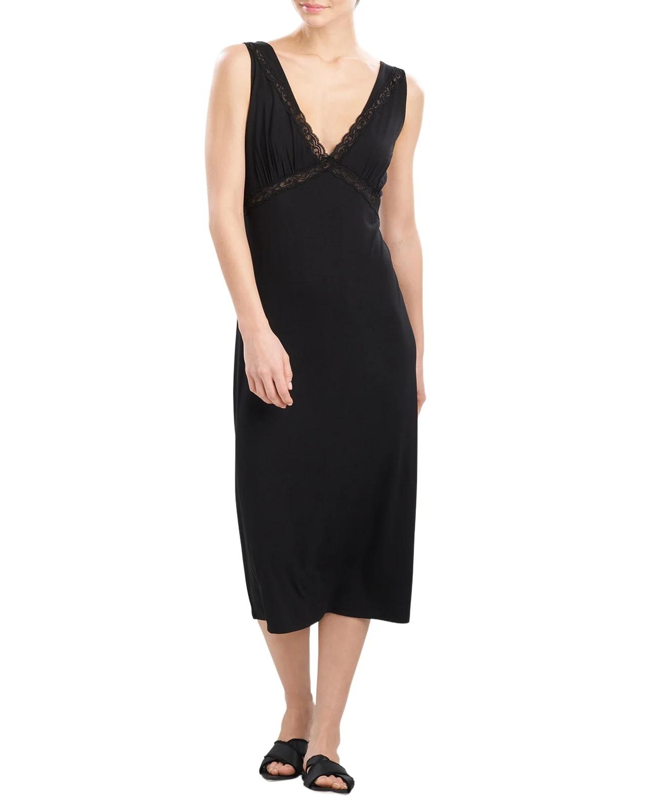 Feathers Essentials Lace-Trim Jersey Nightgown Feathers Essentials Lace-Trim Jersey Nightgown