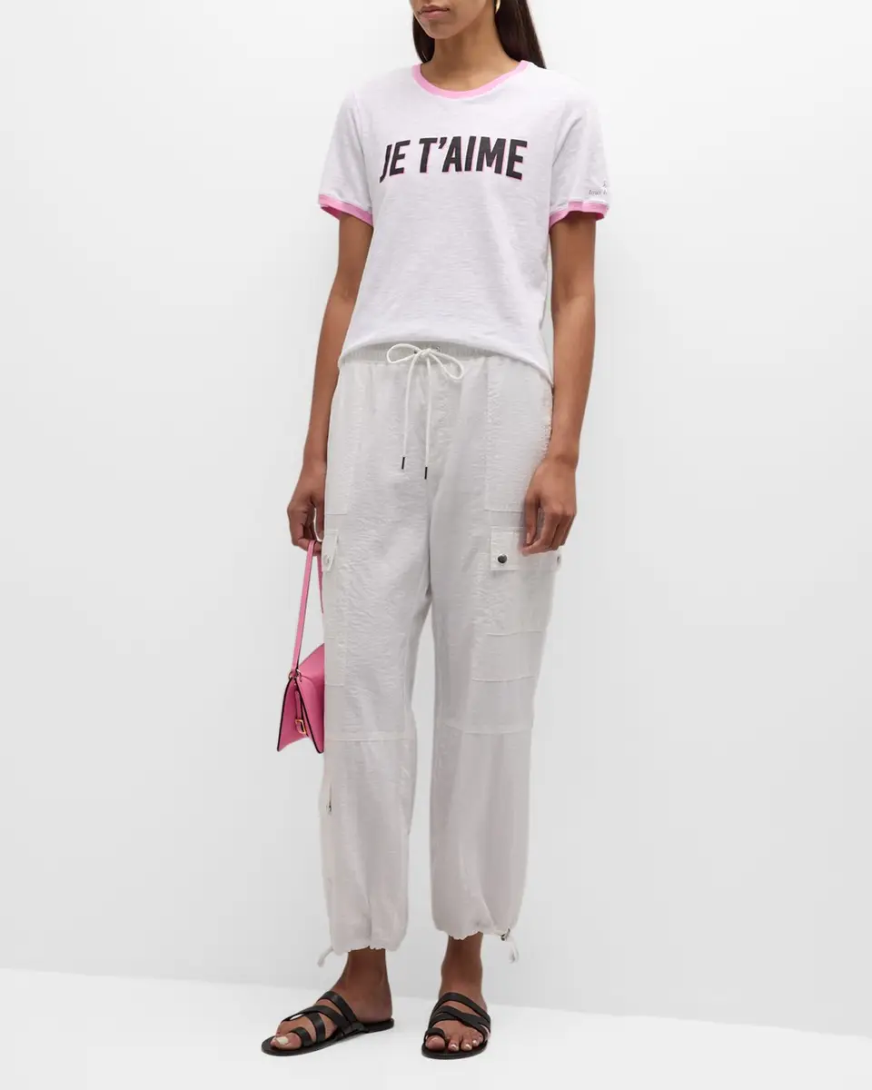 Cinq à Sept Two-Tone Je T 'aime Short-Sleeve Cotton T-Shirt | Thumbnail 3