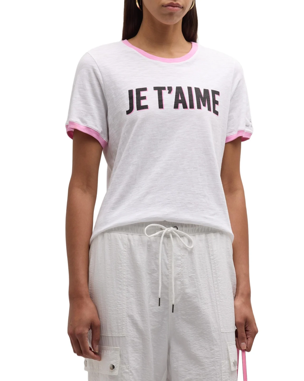 Two-Tone Je T 'aime Short-Sleeve Cotton T-Shirt Two-Tone Je T 'aime Short-Sleeve Cotton T-Shirt
