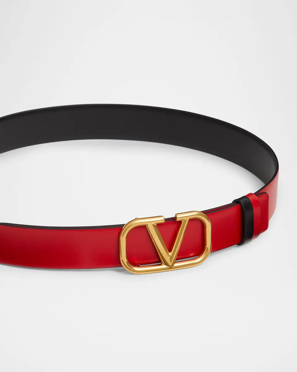 Valentino Garavani VLogo Signature Reversible Leather Belt, 30mm | Thumbnail 3 Valentino Garavani VLogo Signature Reversible Leather Belt, 30mm | Thumbnail 3