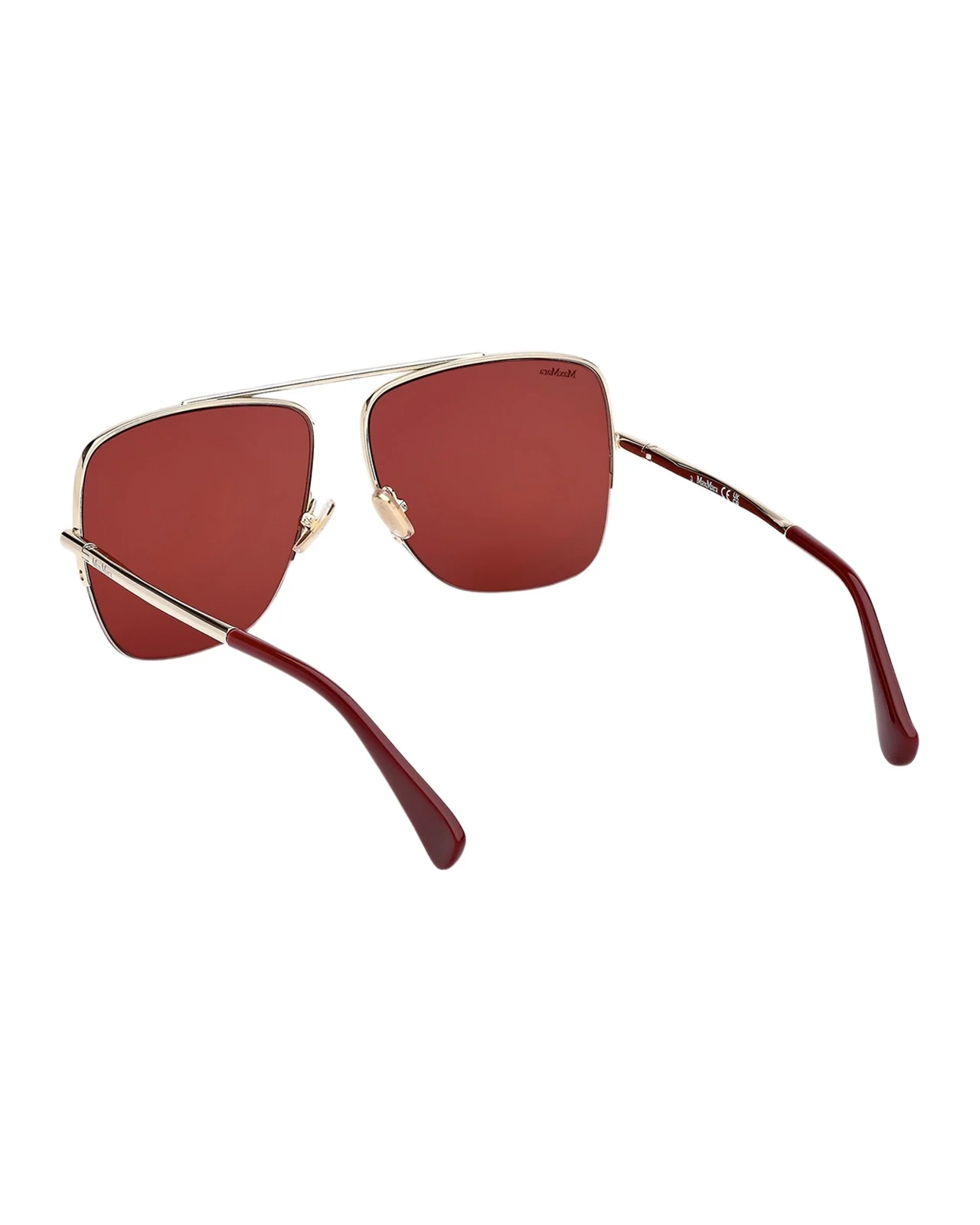 Max Mara Logo Engraved Metal Aviator Sunglasses