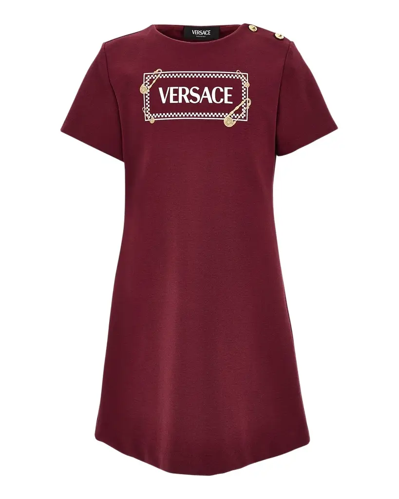 Versace Girl's Punto Vintage Logo-Print Dress, Size 6-14 | Image 1 Versace Girl's Punto Vintage Logo-Print Dress, Size 6-14 | Image 1