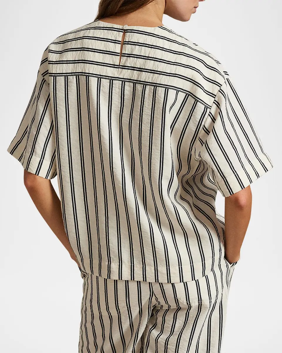 Polo Ralph Lauren Striped Silk-Blend Short-Sleeve Shirt | Thumbnail 3 Polo Ralph Lauren Striped Silk-Blend Short-Sleeve Shirt | Thumbnail 3
