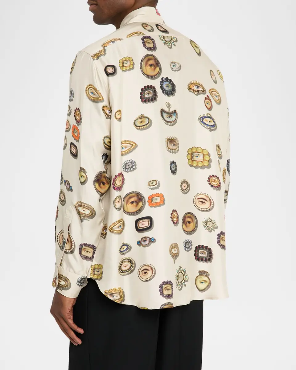Libertine Men's Lovers Eyes Classic Silk Shirt | Thumbnail 3 Libertine Men's Lovers Eyes Classic Silk Shirt | Thumbnail 3