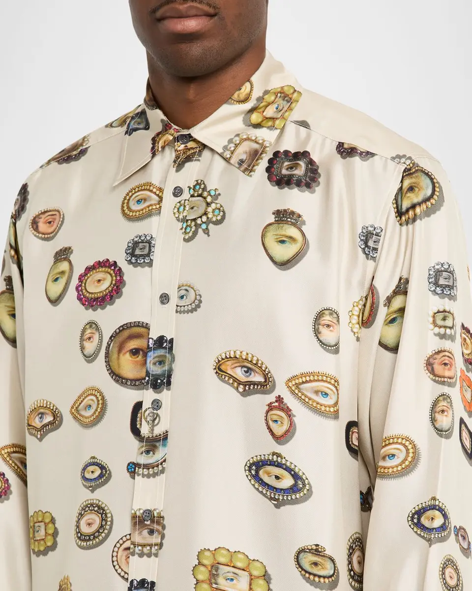 Libertine Men's Lovers Eyes Classic Silk Shirt | Thumbnail 5 Libertine Men's Lovers Eyes Classic Silk Shirt | Thumbnail 5