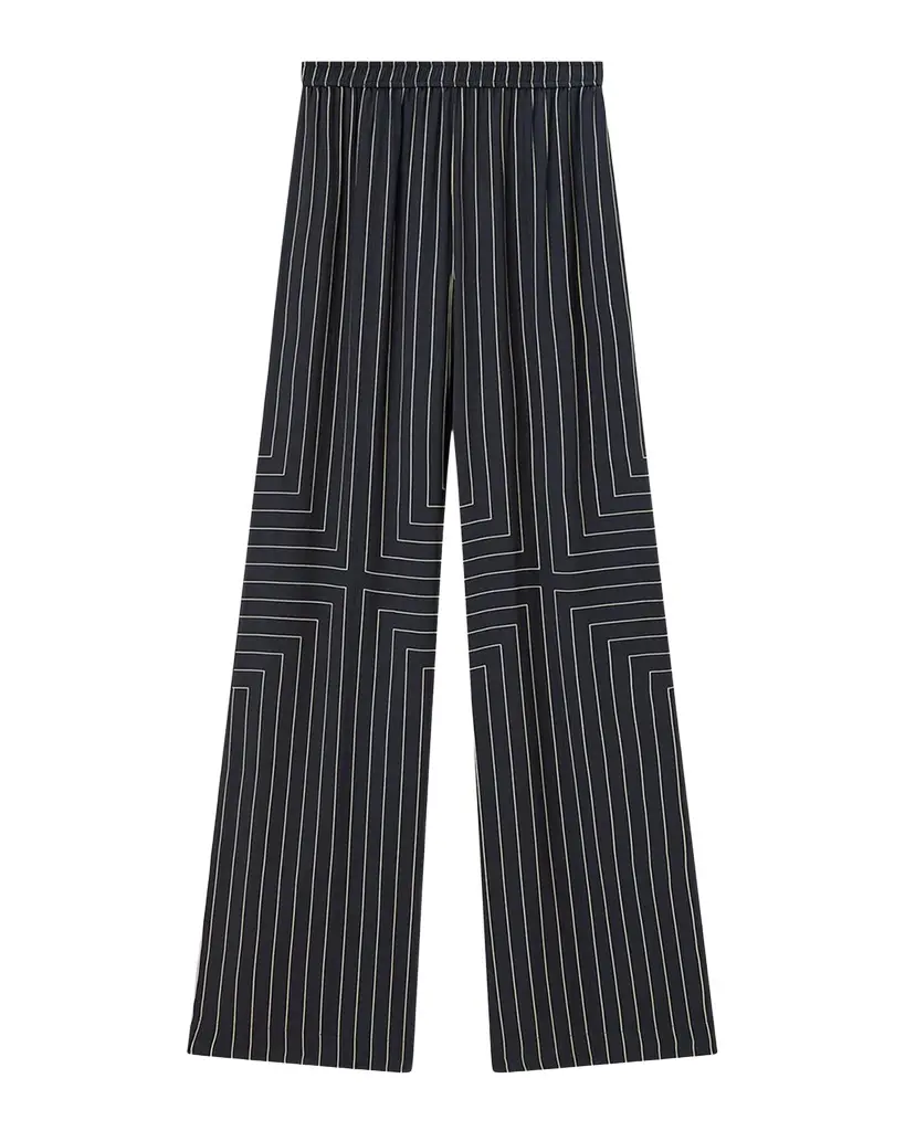 Joseph Hulin Wide-Leg Geometric Crepe Trousers | Image 1 Joseph Hulin Wide-Leg Geometric Crepe Trousers | Image 1