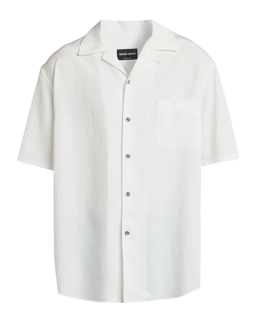 Giorgio Armani Men's Viscose and Nylon Pocket Short-Sleeve Shirt