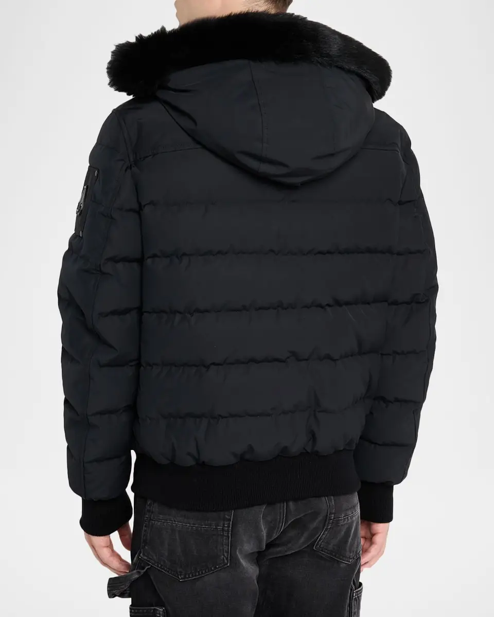 Moose Knuckles Men's Onyx Scotchtown Shearling-Trim Bomber Jacket | Thumbnail 3 Moose Knuckles Men's Onyx Scotchtown Shearling-Trim Bomber Jacket | Thumbnail 3