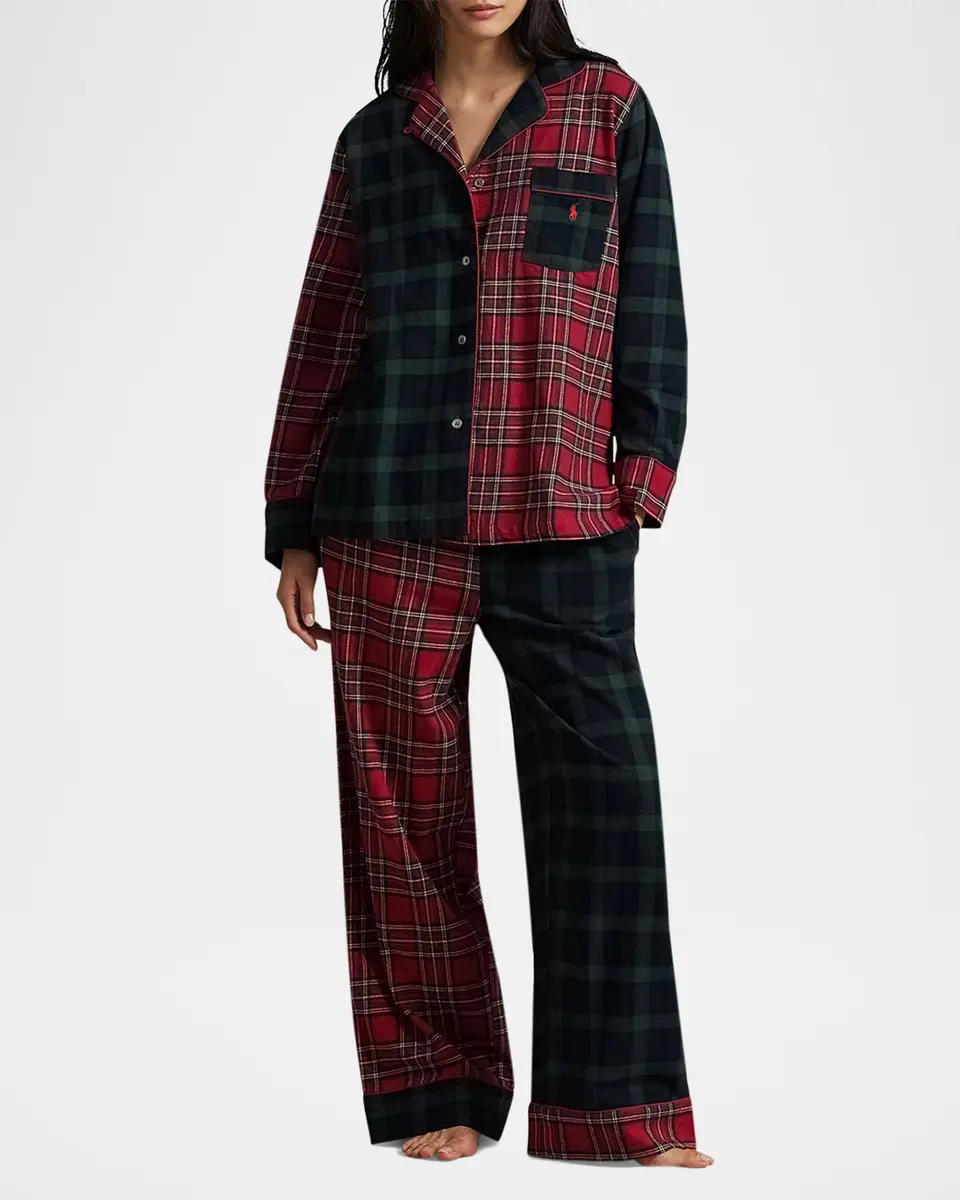 Polo Ralph Lauren Madison Patchwork Cotton Plaid Pajama Set | Thumbnail 2 Polo Ralph Lauren Madison Patchwork Cotton Plaid Pajama Set | Thumbnail 2